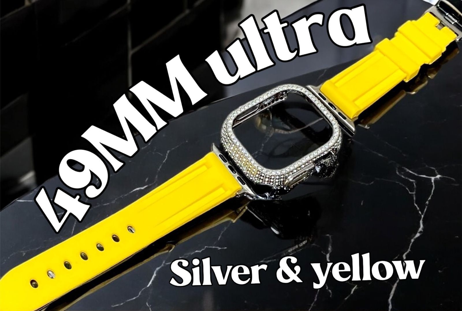 ultra 49mm アップルウォッチ ケースカバーApple Watch. カスタム ベルト ラバーバンド キラキラ カバー ケース 25