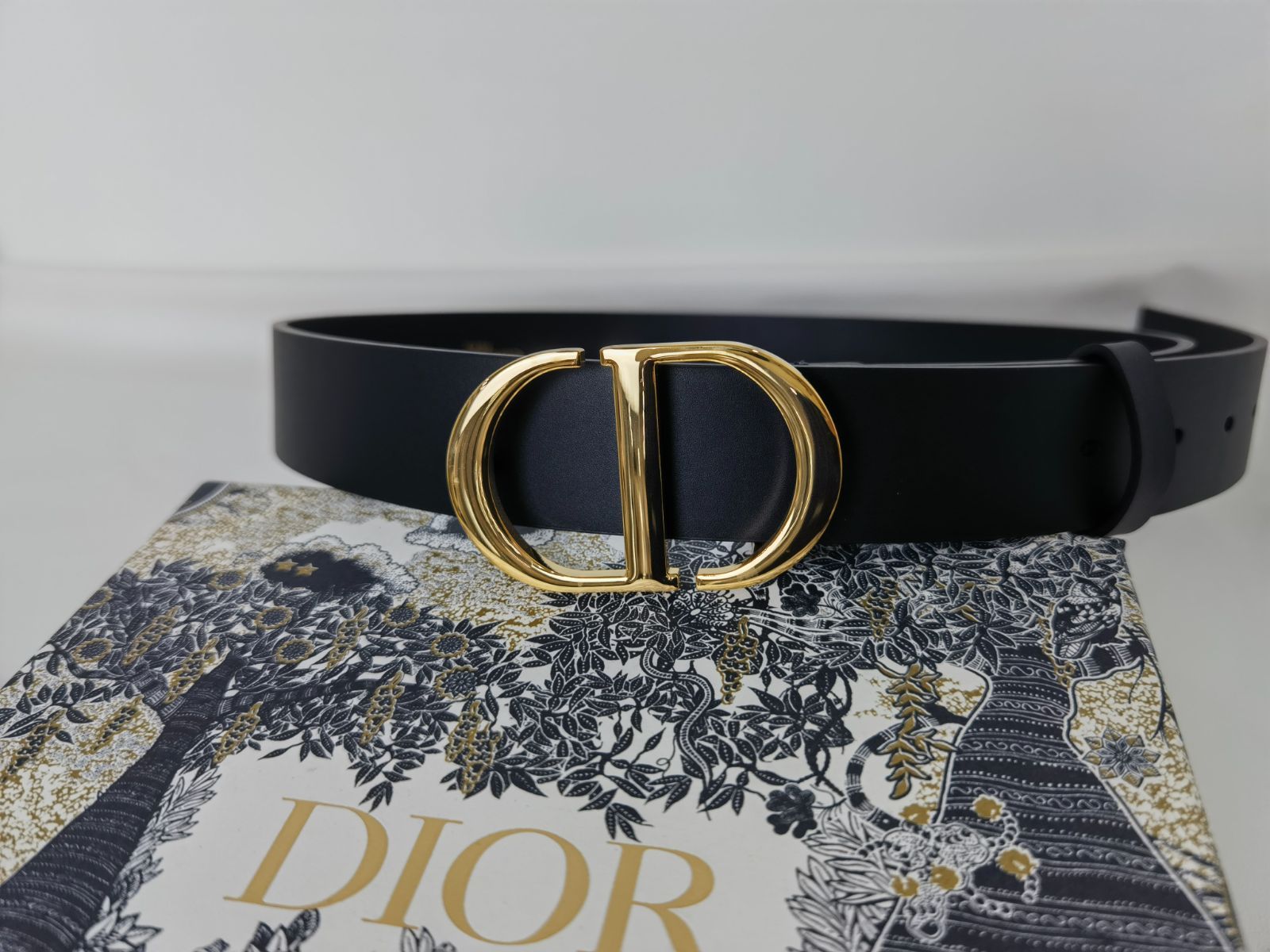 Dior  金 CDマーク ベルト ブラック 20mm