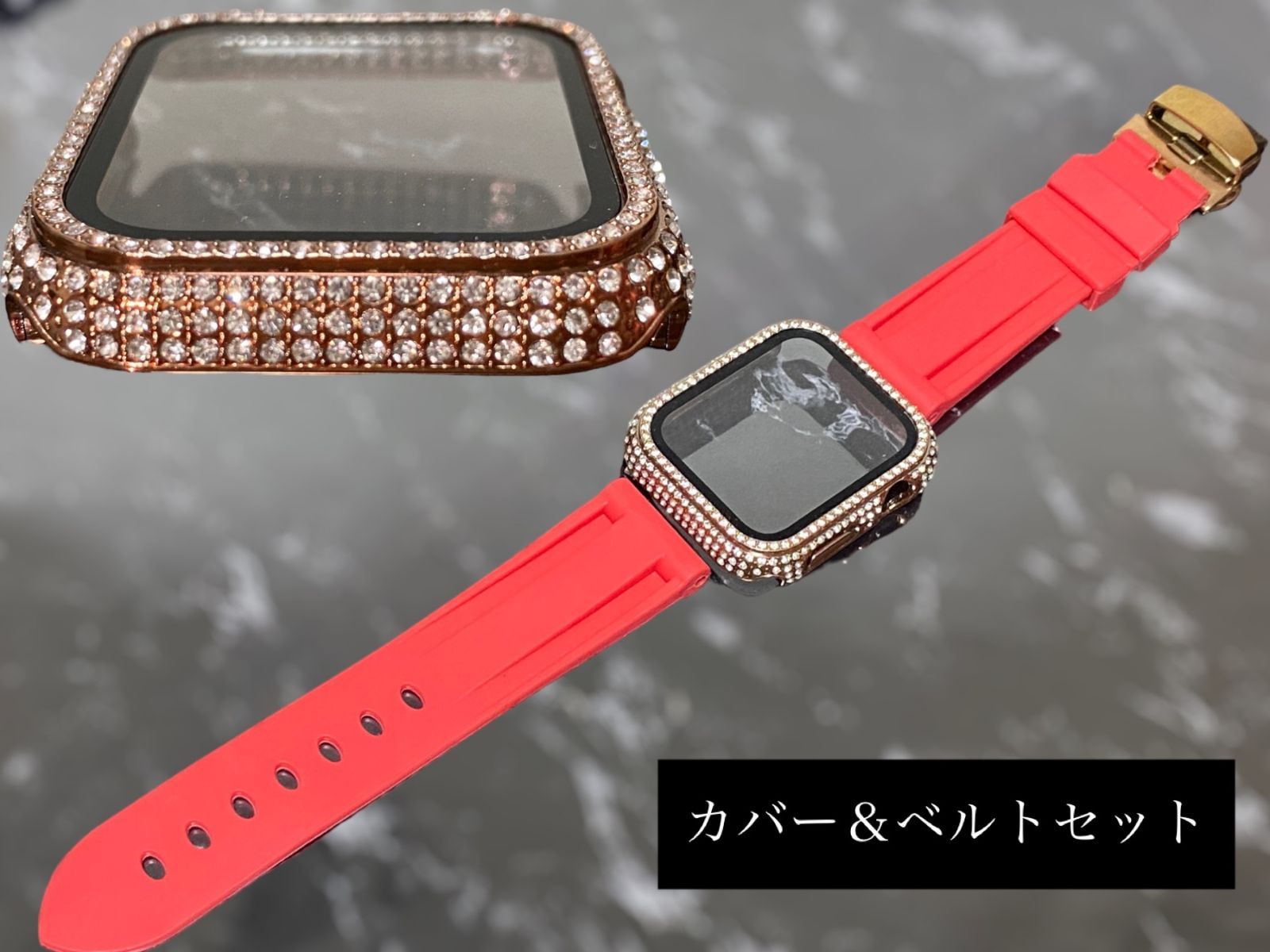 ローズ レッド アップルウォッチ ケースカバーApple Watch. Dラバー 