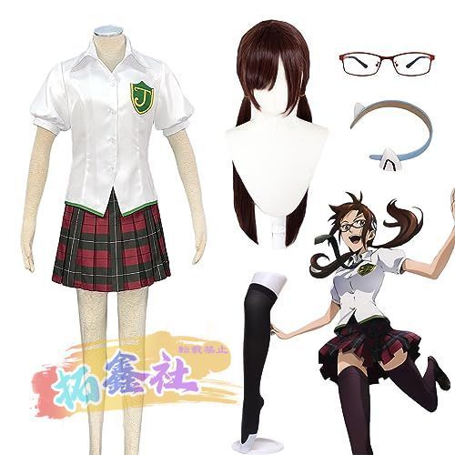 EVA 真希波?マリ コスプレ衣装 ウィッグ|髪飾り|めがね付き 新世紀エヴァンゲリオン 全セット アカデミック ユニフォーム 制服