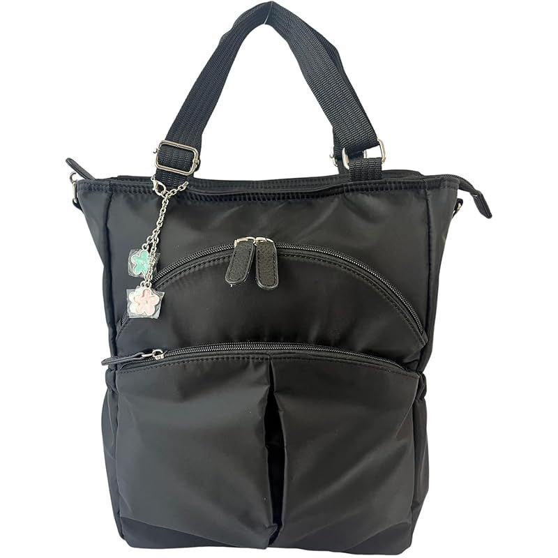 【特価商品】[MADEMOISELLE ZAZA] [マドモアゼルザザ] 持ち手付き リュックサック 4ウェイ ナイロン 撥水加工 A4ファイル収納可能 5629 (ブラック)