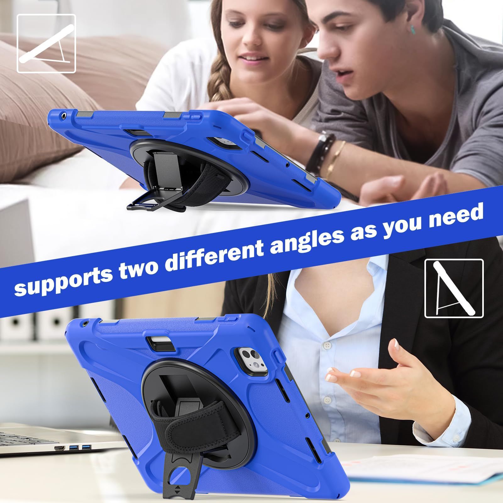 数量 ケース11インチ M 4 2025 第5世代 Pro 耐久性ケース 保護フィルム付き ペンシルホルダー付きタッチペン収納でき アイパッドプロケース 11インチ2025 iPad 耐衝撃カーバ スタンド付き横置き縦置き ハンドストラップ付き