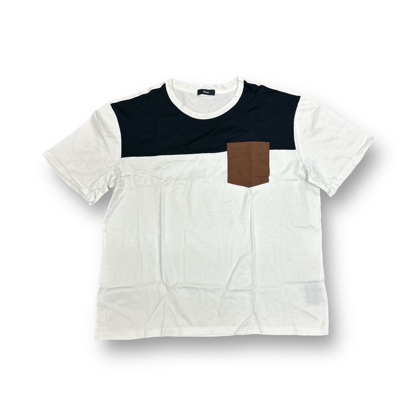 定価26400円 国内正規 HERNO 切替 胸ポケット クルーネック Tシャツ 