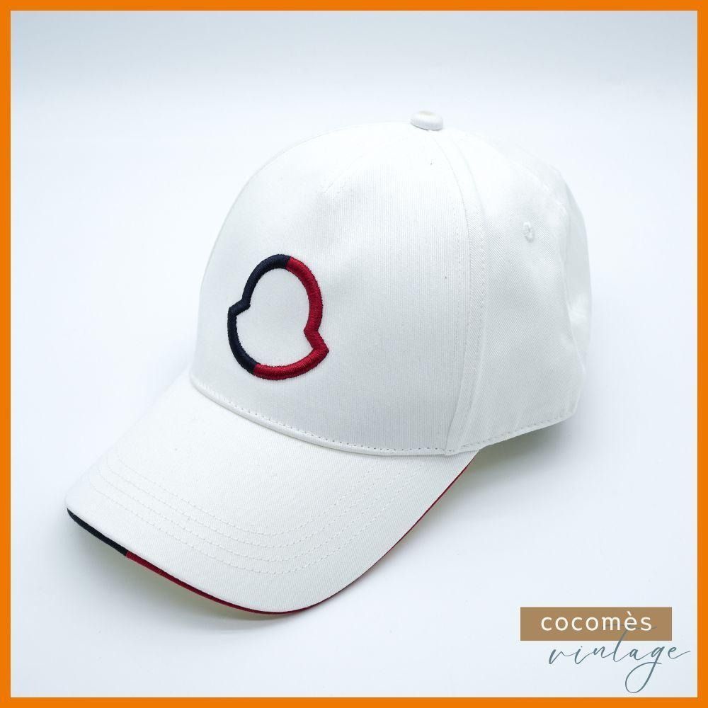 MONCLER ホワイトキャップ ストライプ付き 新品未使用】MONCLER モンクレール ベースボールキャップ