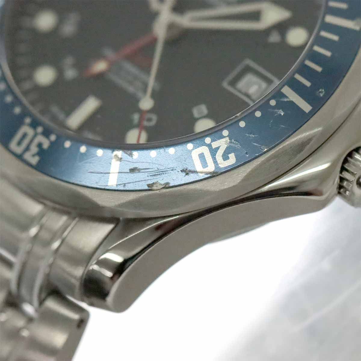 オメガ OMEGA シーマスター プロフェッショナル 300 GMT 2535 80 メンズ 腕時計 デイト ネイビー オートマ 自動巻き 90237675