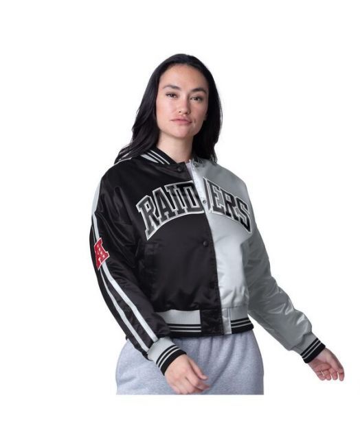 スターター ジャケット＆ブルゾン アウター レディース Men's Black, Silver San Antonio Spurs Renegade Satin Full-Snap Varsity Jacket Black, Silver STARTER BLUE LABEL｜スターターブルーレーベル（レディース）の
