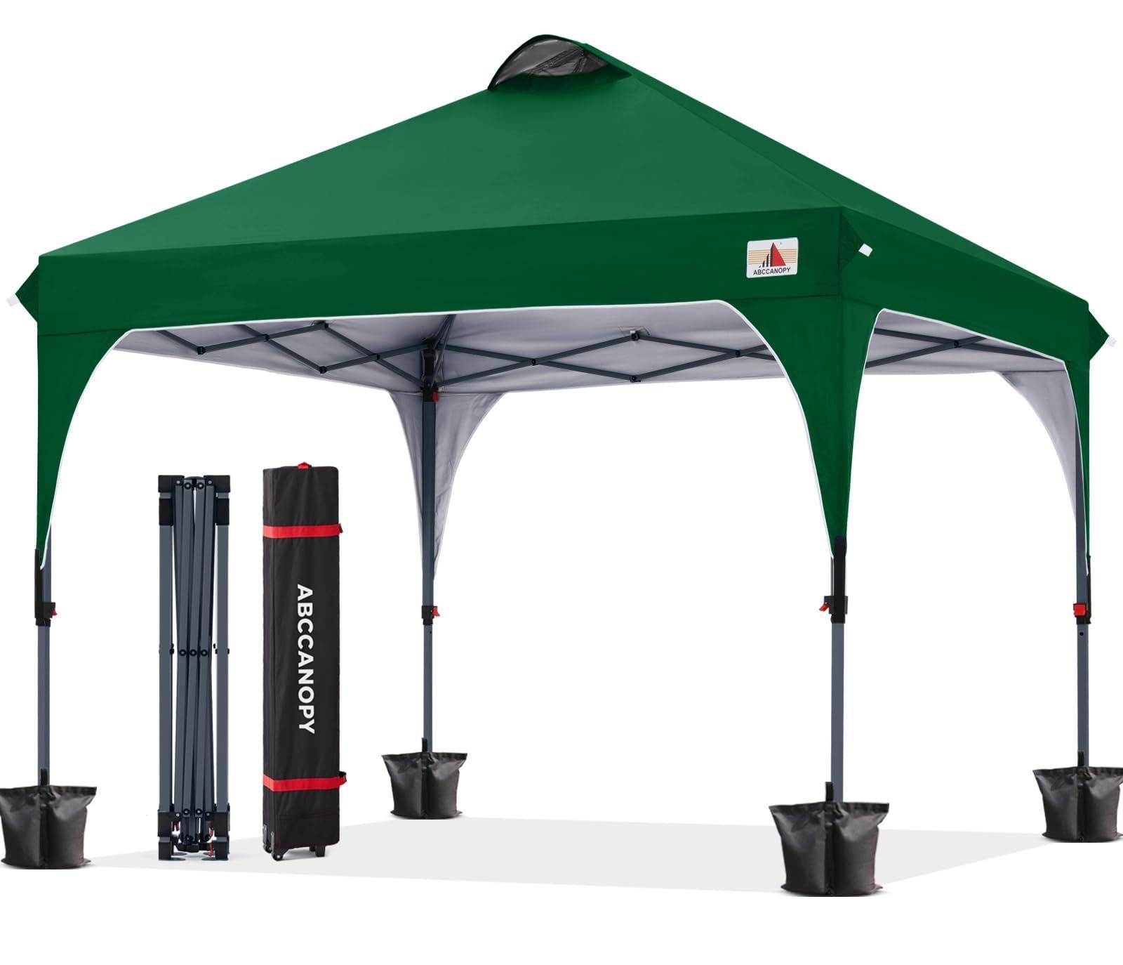 人気 ABCCANOPY タープテント ワンタッチ 3段階調節 ベンチレーション 天井 2m|2.5m|3m アウトドア 簡単 大型 タープ テント キャスターバッグ付き 高耐水圧 遮熱日除け 付属品付き
