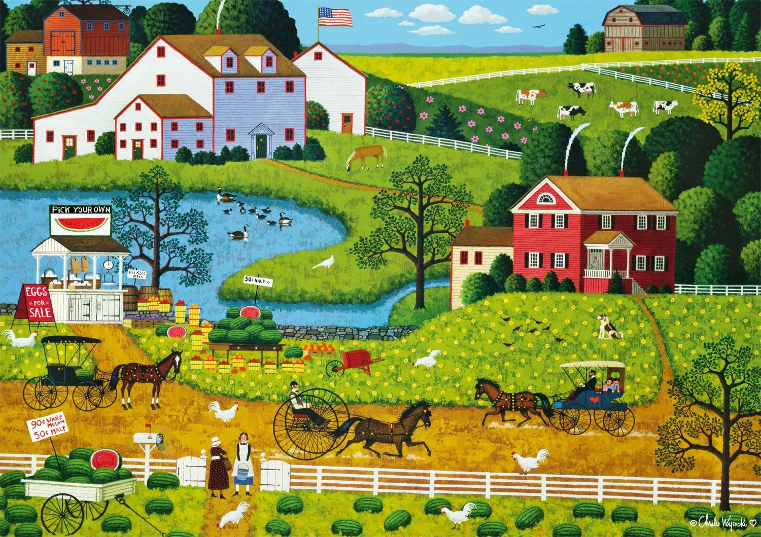 Games Puzzle Buffalo Charles Wysocki for 0 Piece Jigsaw Finished 