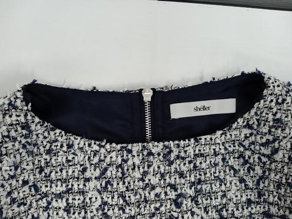 美品 sheller シェリエ SL142020208 ツイードペプラムトップス 半袖