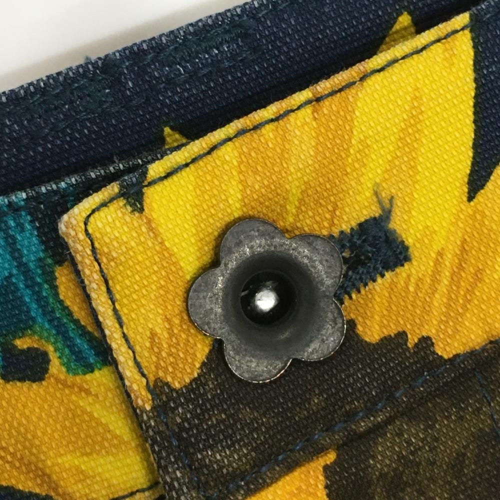 パーリーゲイツ スカート ネイビー×イエロー ひまわり柄 30周年