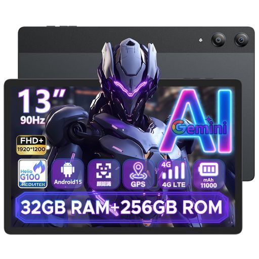 Android15タブレット13インチ DOOGEETabE3Proアンドロイド15G100タブレットFHD 90Hz32GBRAM 256GBROM 2TBTF拡張11000mAh1920x1200解像度4g