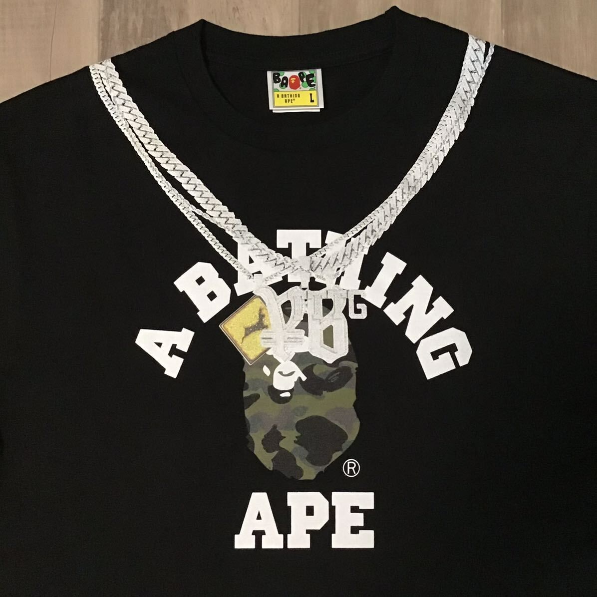 ☆美品☆ Yellow Bucks × BAPE × THE HOPE カレッジロゴ Tシャツ L 