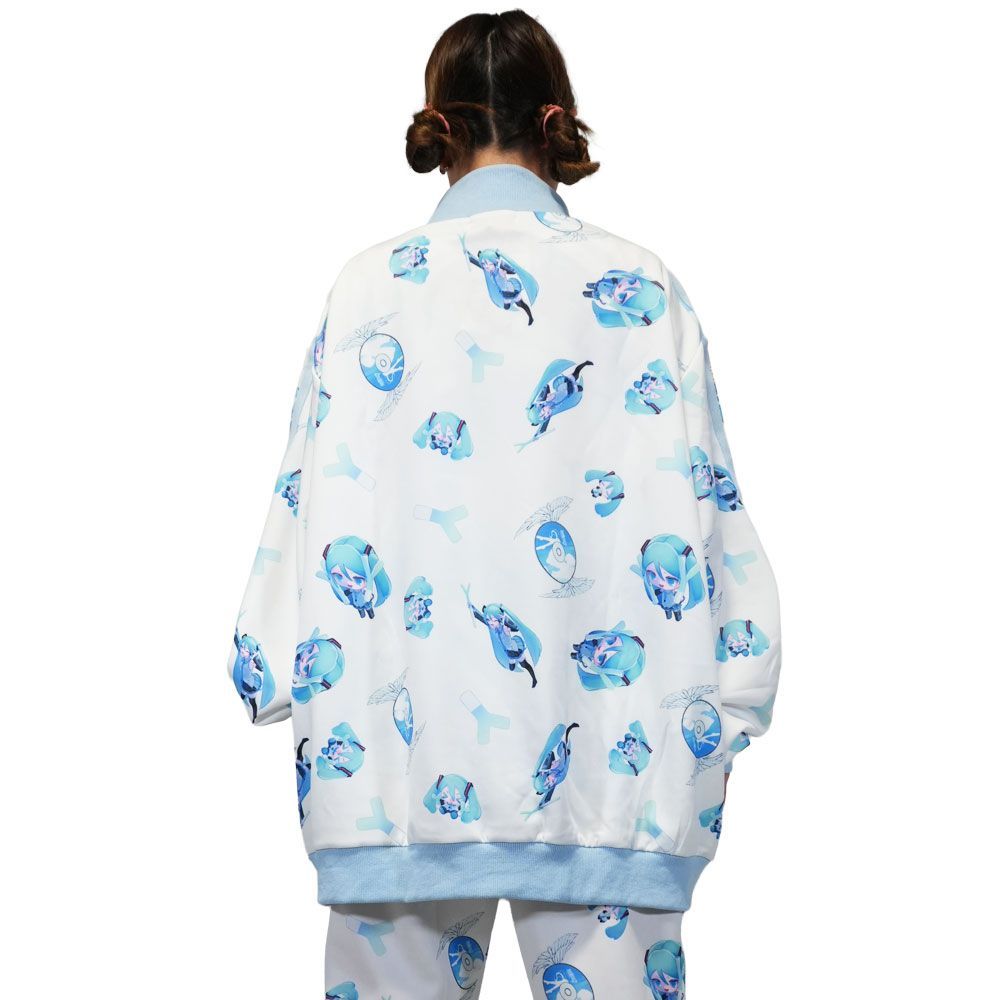 ACDCRAG 初音ミク ジャージジャケット WHITE/PASTEL BLUE Hatsune Miku Jersey Jacket – ACDC RAG
