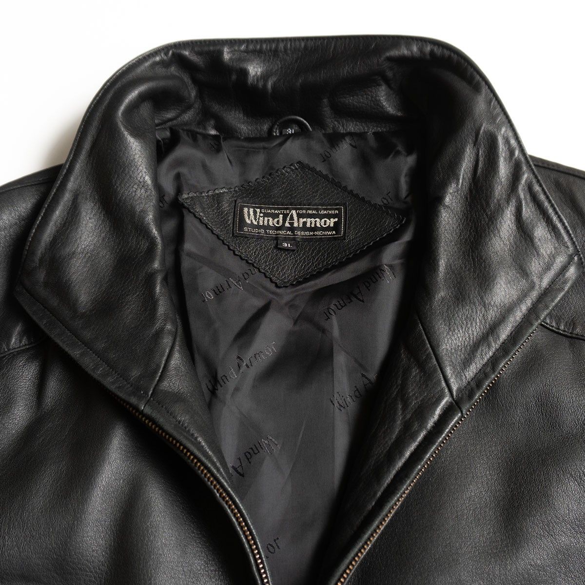 雰囲気抜群 WIND ARMOR レザー ジャケット 3L ブラック ウインドアーマー 25100698 WWW_KANDAIZUMI_COM