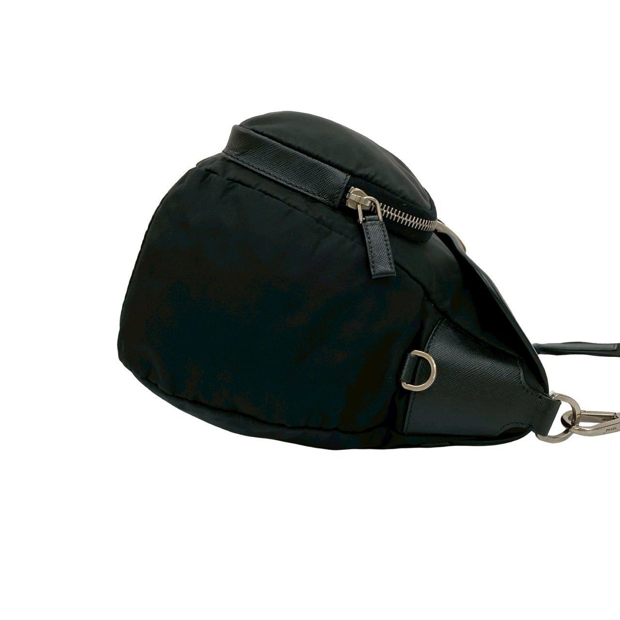 美品 PRADA プラダ 化粧ポーチ サフィアーノレザー 三角ロゴ PRADA プラダ 三角ロゴプレート ハンドバッグ ショルダーバッグ