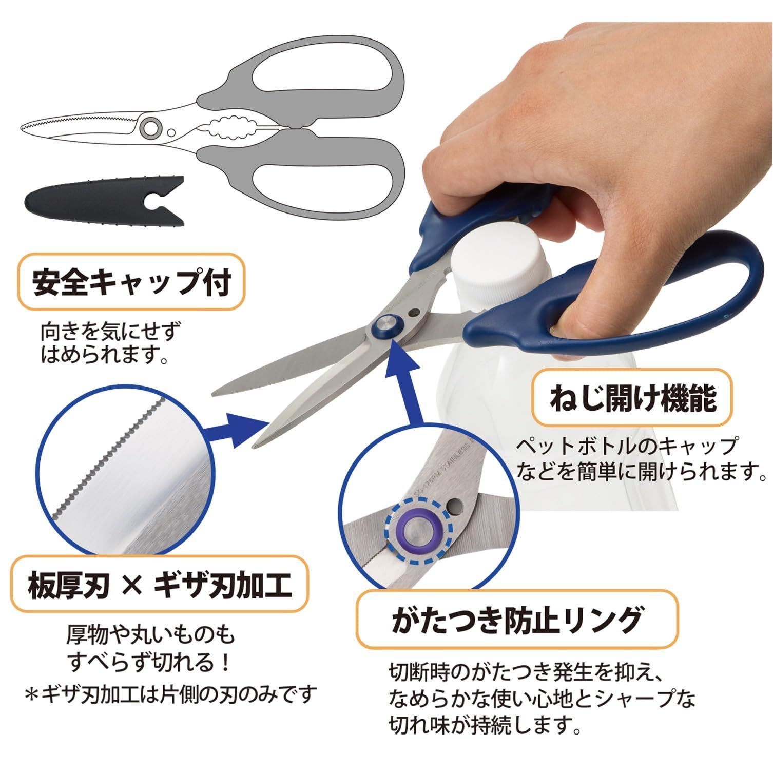 ネイビー はさみ