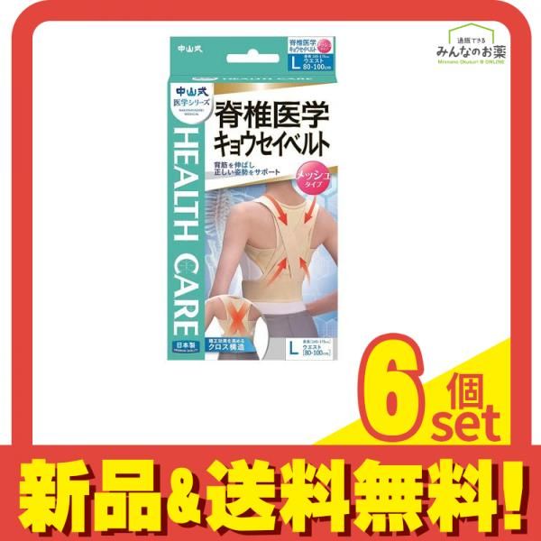 中山式 脊椎医学キョウセイベルト メッシュタイプ 1個入 Lサイズ 6個セット