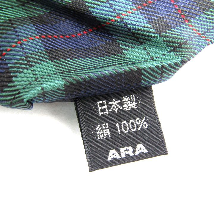 伊勢丹メンズ ネクタイ チェック柄 ブラックウォッチ 日本製 シルク100% ハンドメイド 未使用品 メンズ グリーン ISETAN MENS