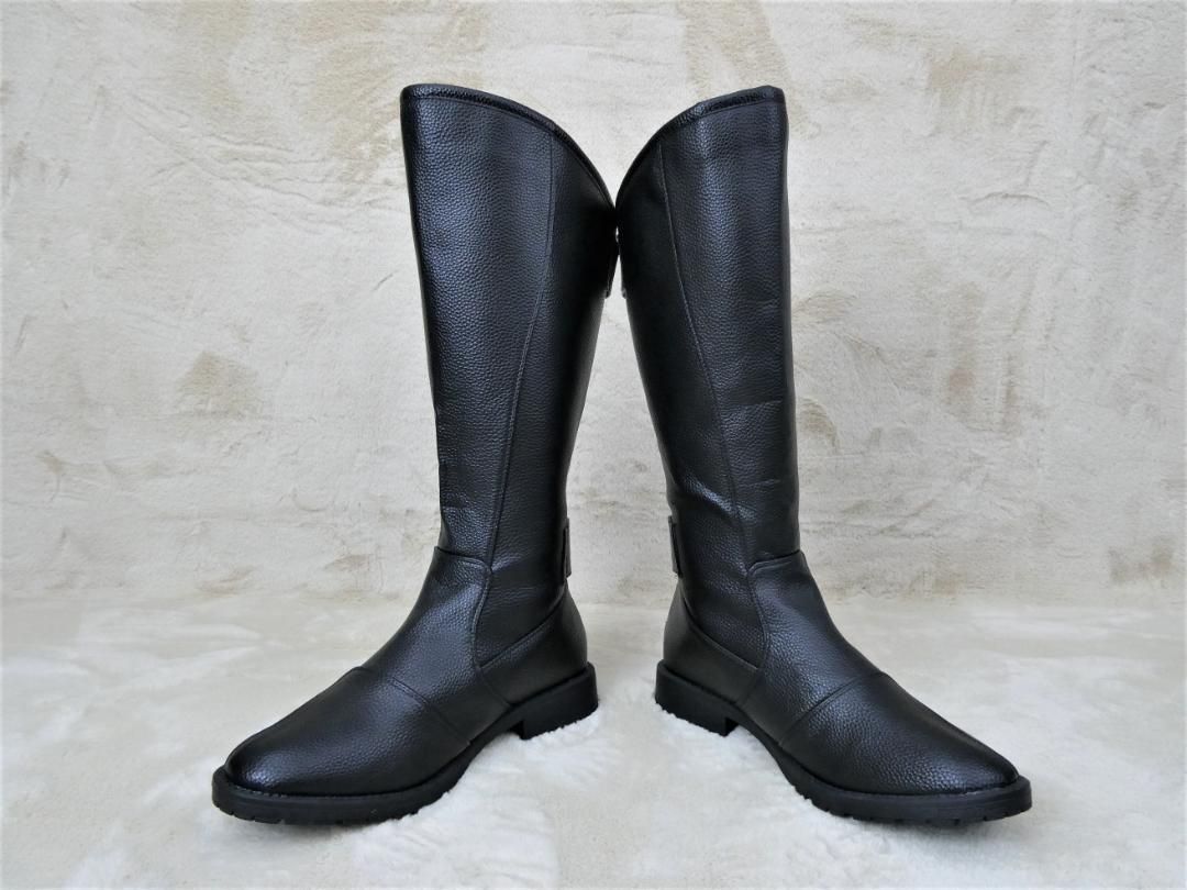 ２５．０ｃｍ　黒　特攻ブーツ　/　斜め　カット 特攻ブーツ 斜めカット ライダーブーツ バイク バイクブーツ