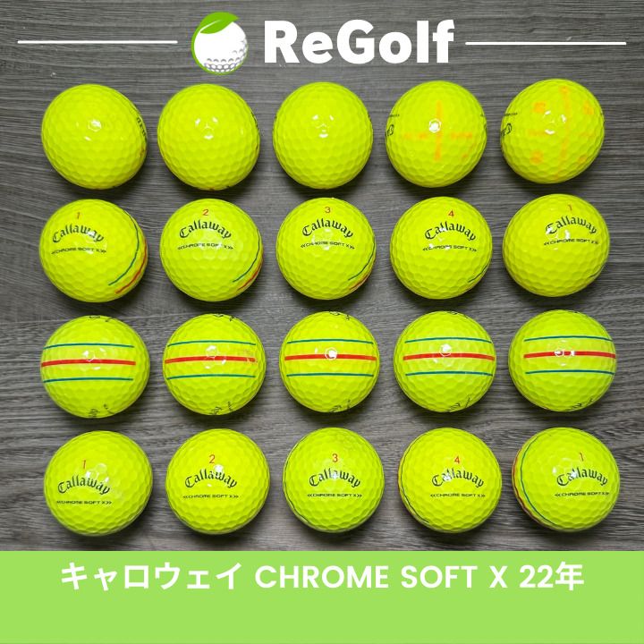 Callaway - 【中古】 【送料無料】 ロストボール キャロウェイ クロムソフト X トリプルトラック イエロー 2022年モデル 20球 Aランク リゴルフ Callaway ABランク キャロウェイ CHROME SOFT トリプル