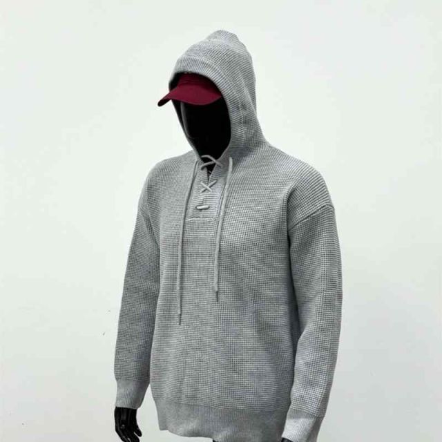 秋冬 コーデ メンズ 服 シンプル ファッション オシャレ 大人 かっこいい 大きいサイズ ストリート 紳士服 アメリカン ロープ フード付き セーター カジュアル レディース グレー ニット M 25