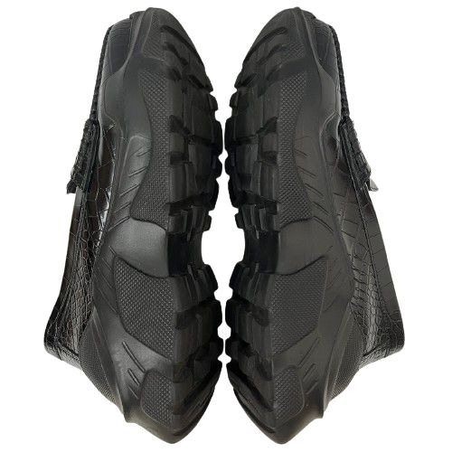 ほぼ未使用)AKIKOAOKI 黒クロコダイルローファー