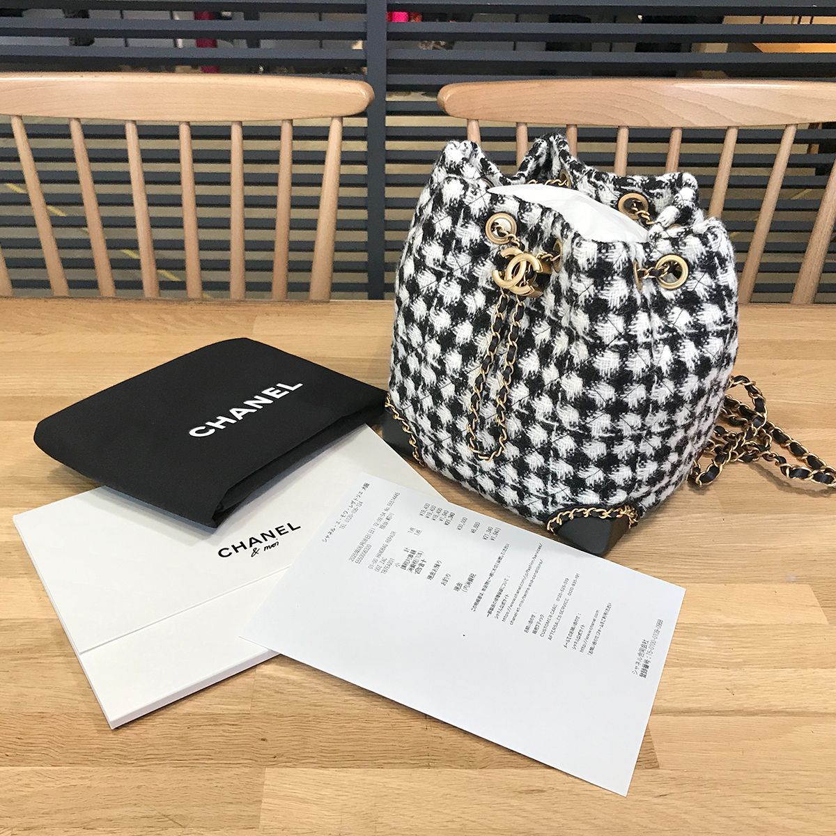 新品同様 シャネル ココマーク ツイード リュックサック バックパック