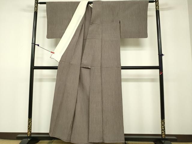 平和屋着物▽上質な紬 単衣 色無地 御召御納戸色 正絹