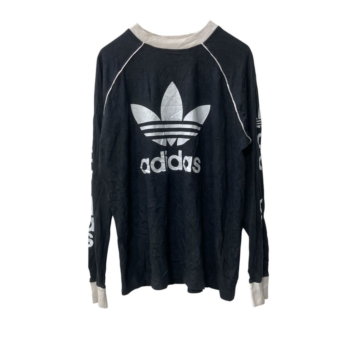 adidas 長袖 プリントTシャツ L ブラック アディダス プル adidas 長袖 プリントTシャツ L ブラック アディダス プル