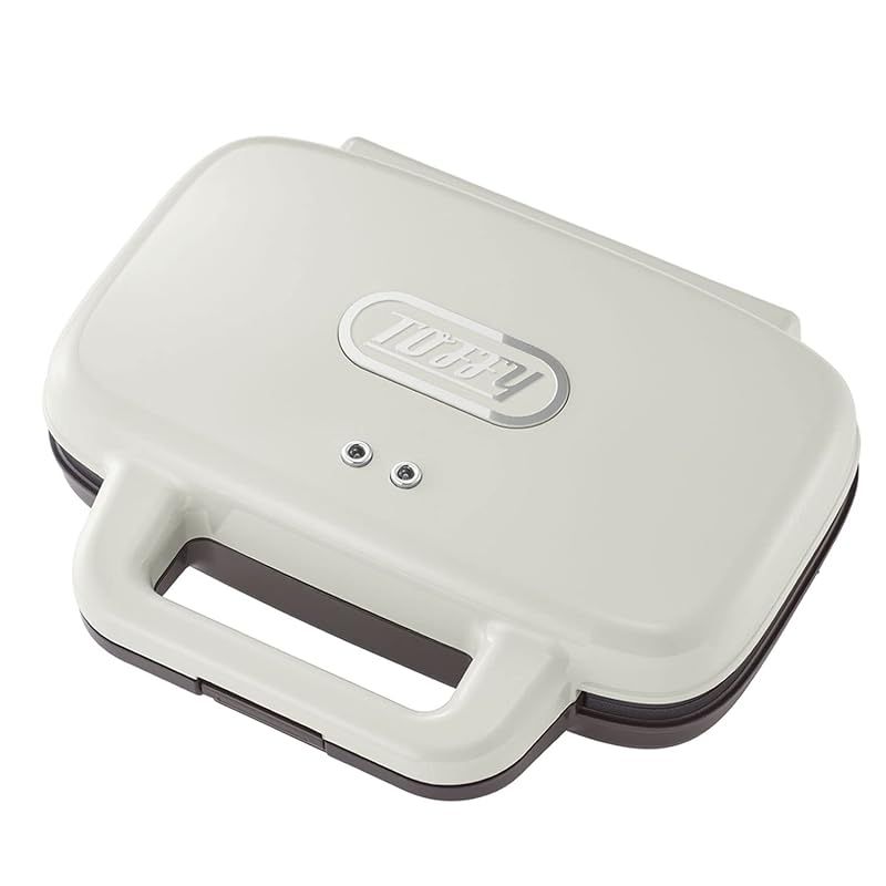 Toffy トフィー ホットサンドメーカー K-HS4 2枚焼き ミミまで焼ける ワイドプレート カンタン レトロ 朝ごはん 休日 モーニング ひとり暮らし アッシュホワイト K-HS4-AW 0