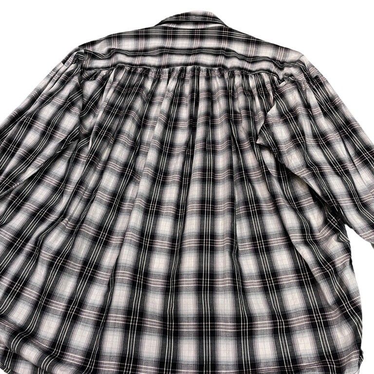 AiE コットンブロードギャザーオンブレチェックオーバーサイズシャツ Painter Shirt トップス エーアイイー ネペンテス AiE コットンブロードギャザーオンブレチェックオーバーサイズシャツ