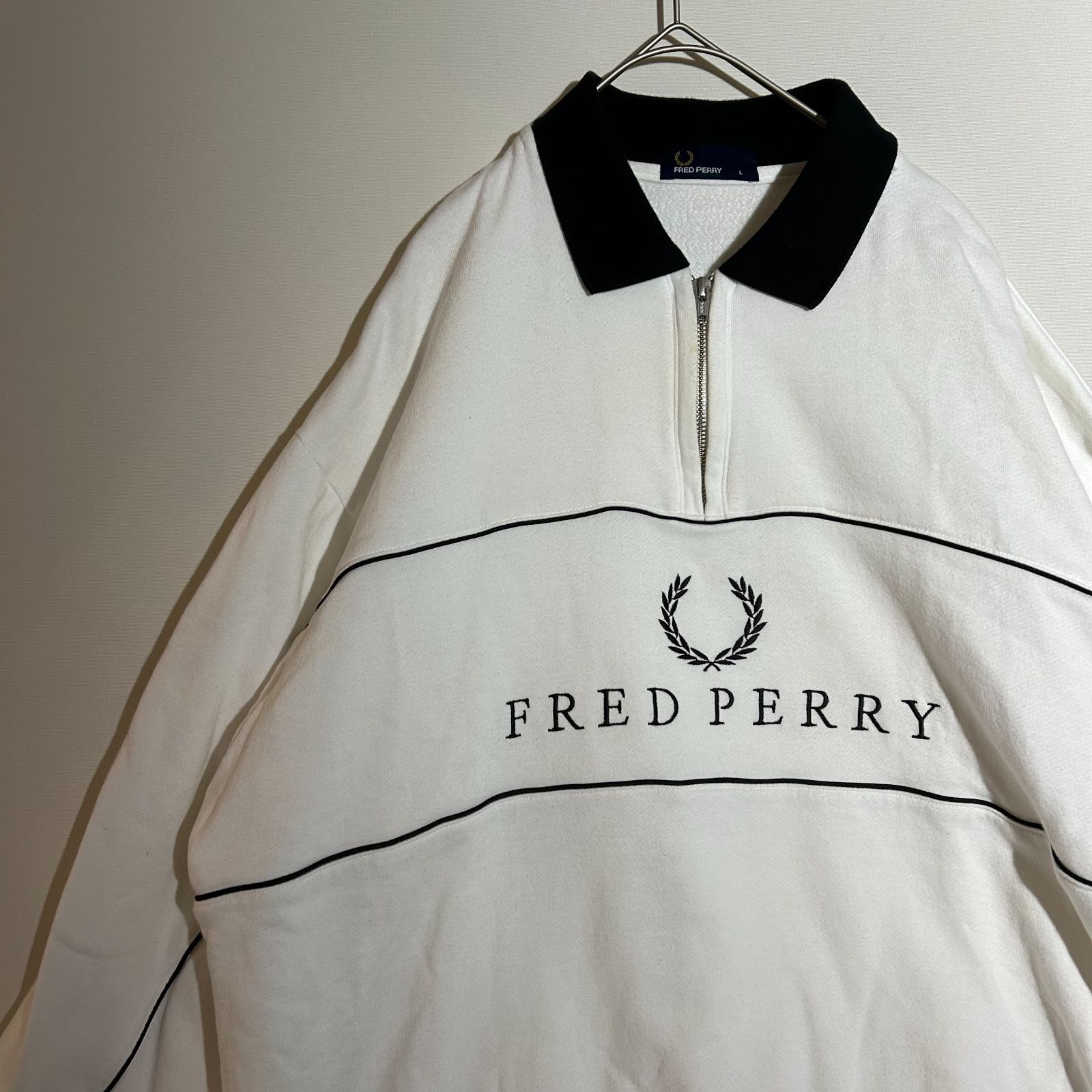FRED PERRY AMERICAN RAG CIE 襟付きハーフジップスウェット