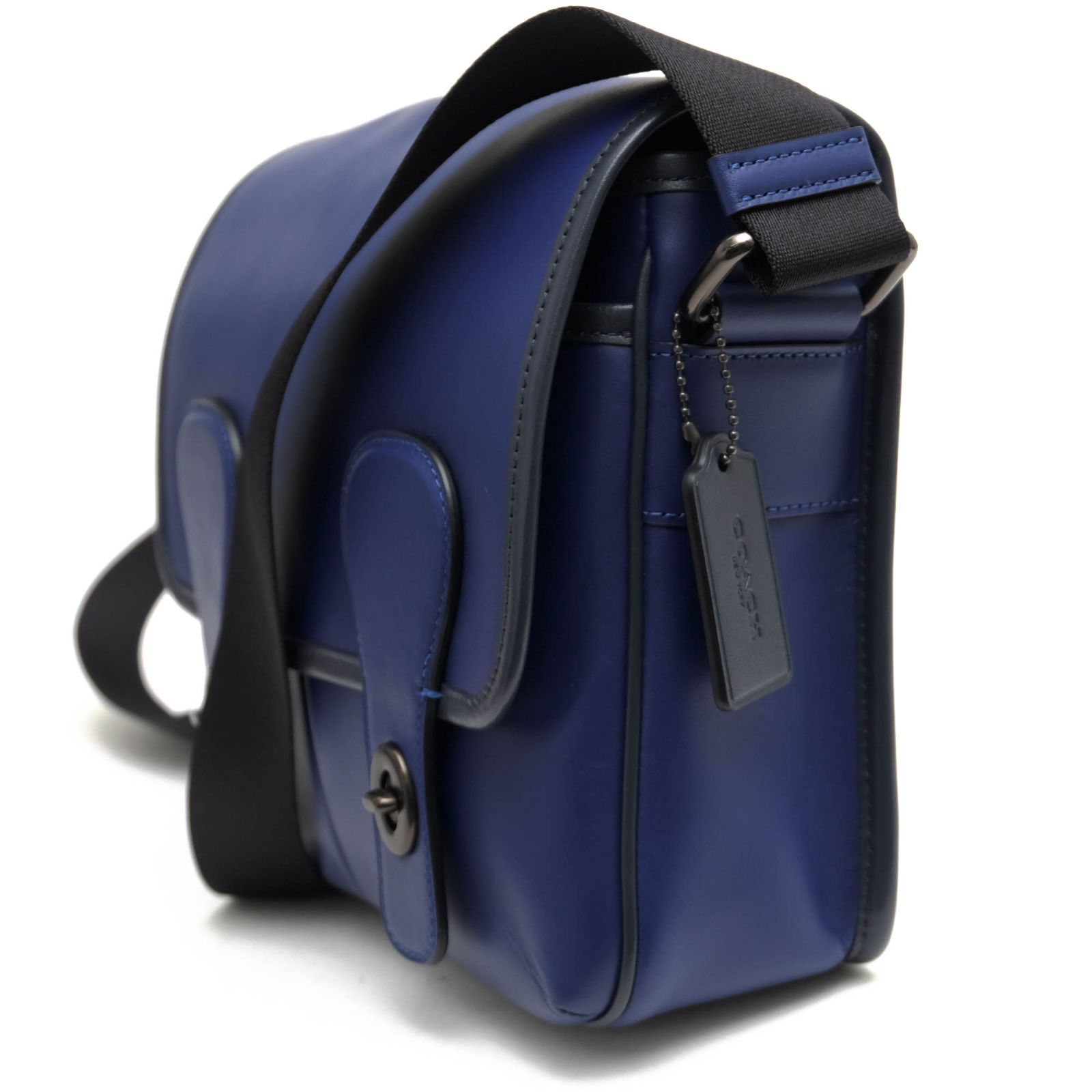 コーチ／COACH バッグ ショルダーバッグ 鞄 メンズ 男性 男性用レザー 革 本革 ブルー 青 C2907 Heritage Map Bag  ヘリテージ マップバッグ フラップ式 メッセンジャーバッグ