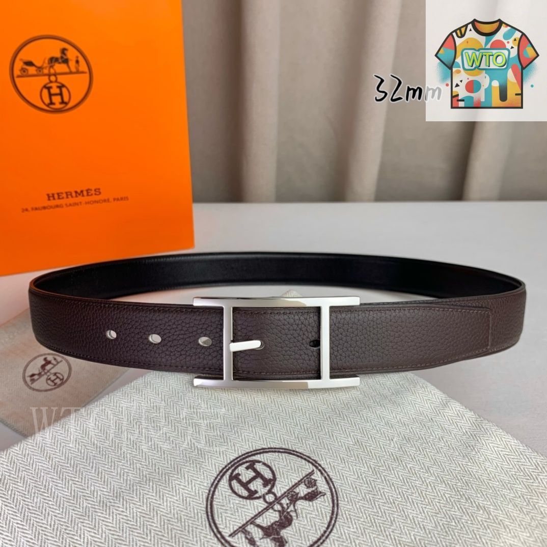 今日WTO】Herm?s エルメス ニードルバックル レザーベルト-NO20