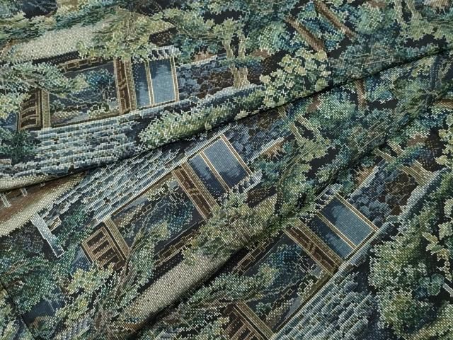 正絹 本場大島紬 7マルキ 草花文  36×111　#487 正絹 本場大島紬 7マルキ 草花文 36×111 #487 手芸素材・材料