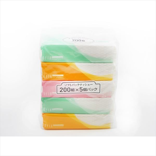 まとめ買い-20点セット ソフィアタッチソフトパックティッシュ２００Ｗ５Ｐ マスコー製紙 ティッシュ