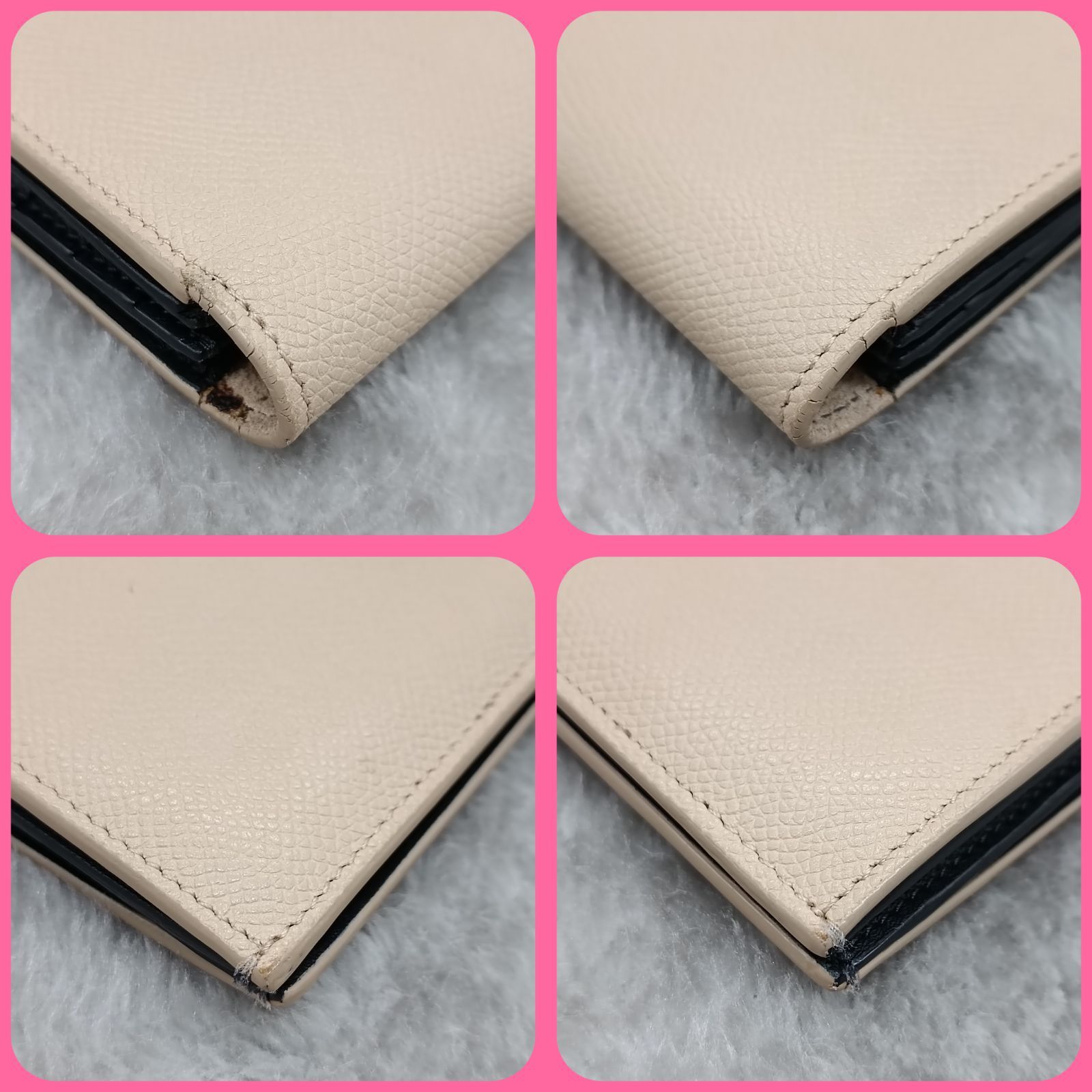 CELINE 》 セリーヌ ラージストラップウォレット バイカラー ベージュ 