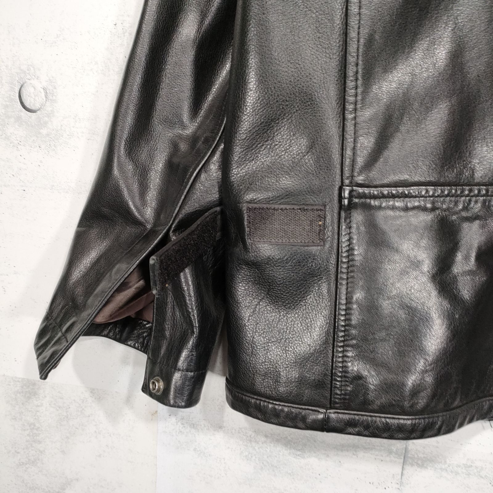 バナナリパブリック シングルライダース レザー ブラック XS