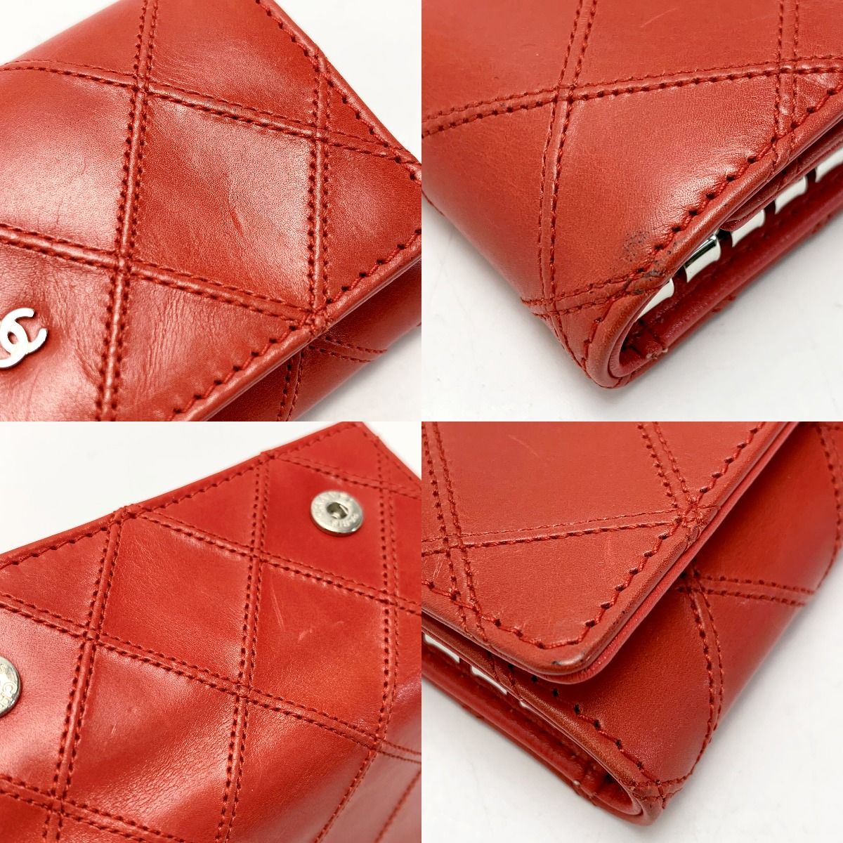 CHANEL シャネル マトラッセ キーケース ココマーク レッド CHANEL シャネル マトラッセ レザー ココマーク レッド キー