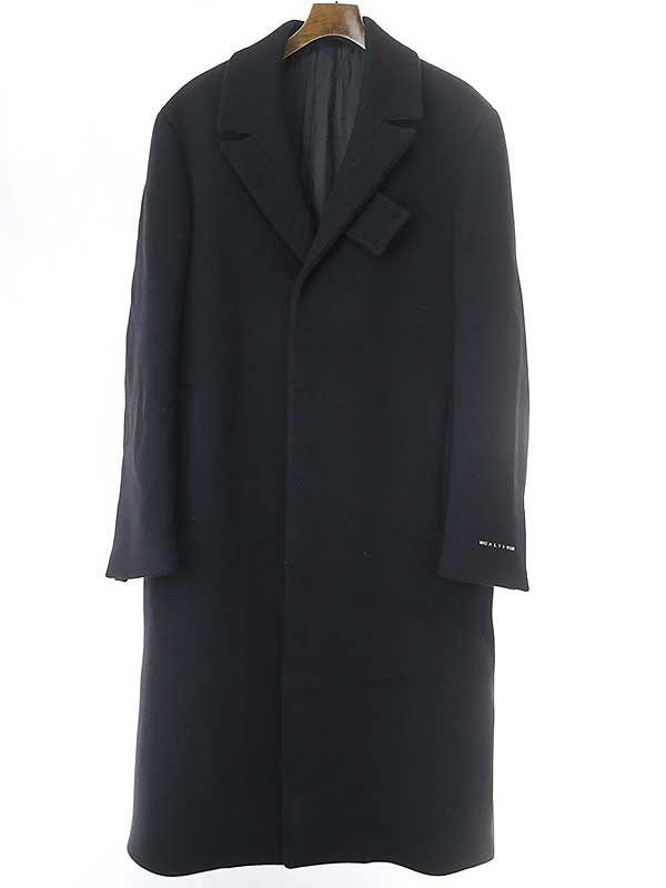 1017 ALYX 9SM アリクス 21AW ウールナイロンロングコート ブラック 48