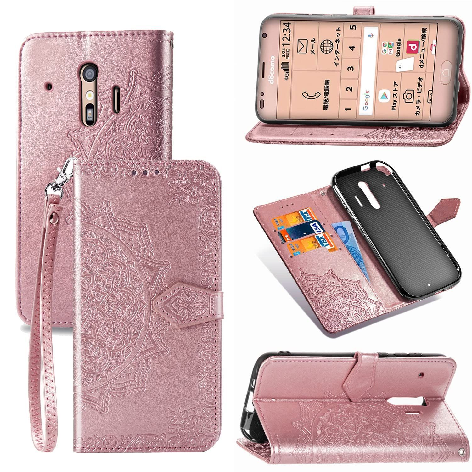 新品 らくらくスマートフォン F-42A ケース 手帳型 らくらく 