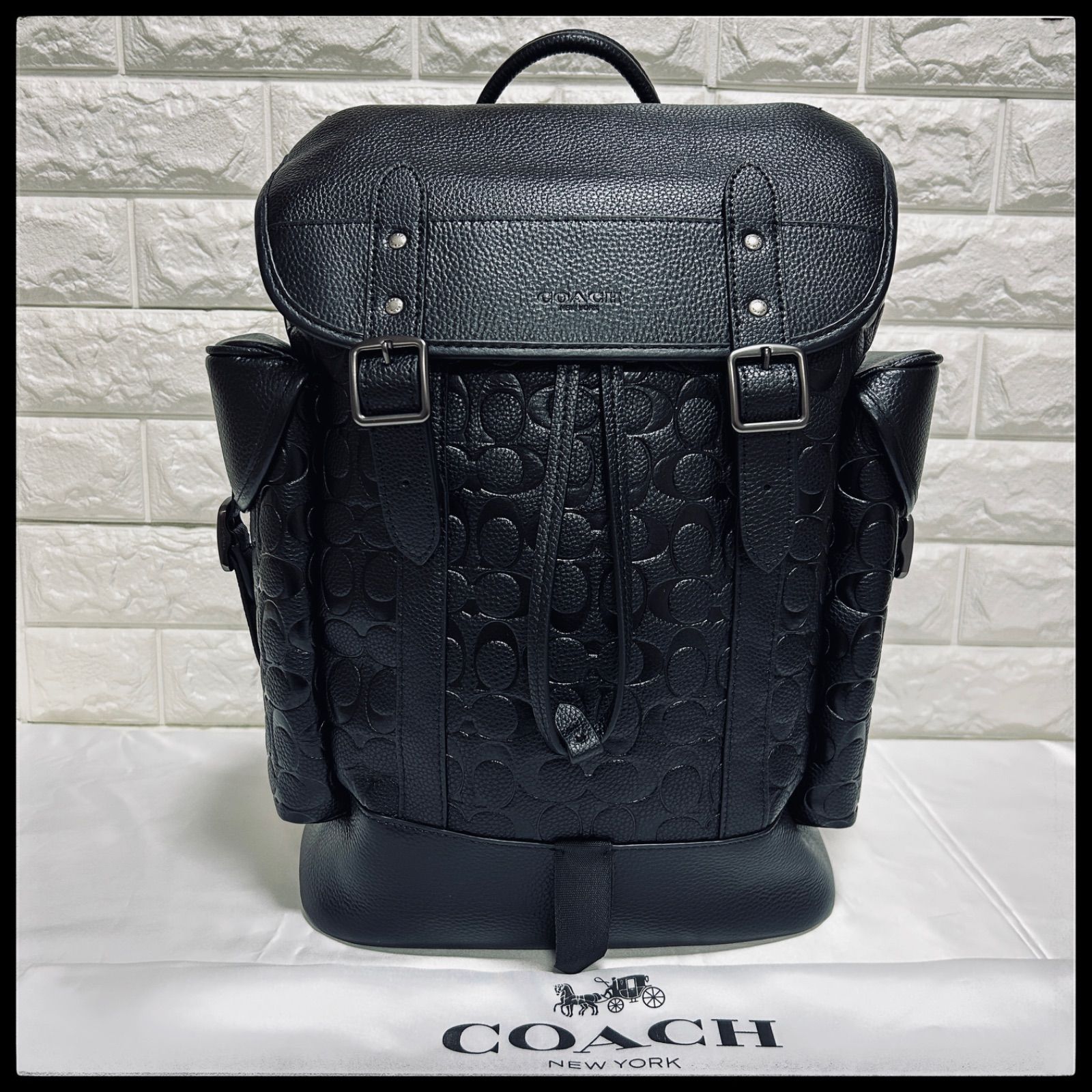 新品 】 COACH バックパック CH767 コーチ シグネチャー レザー ブラック 黒 大容量 旅行バッグ 旅行カバン リュック リュックサック  - メルカリ