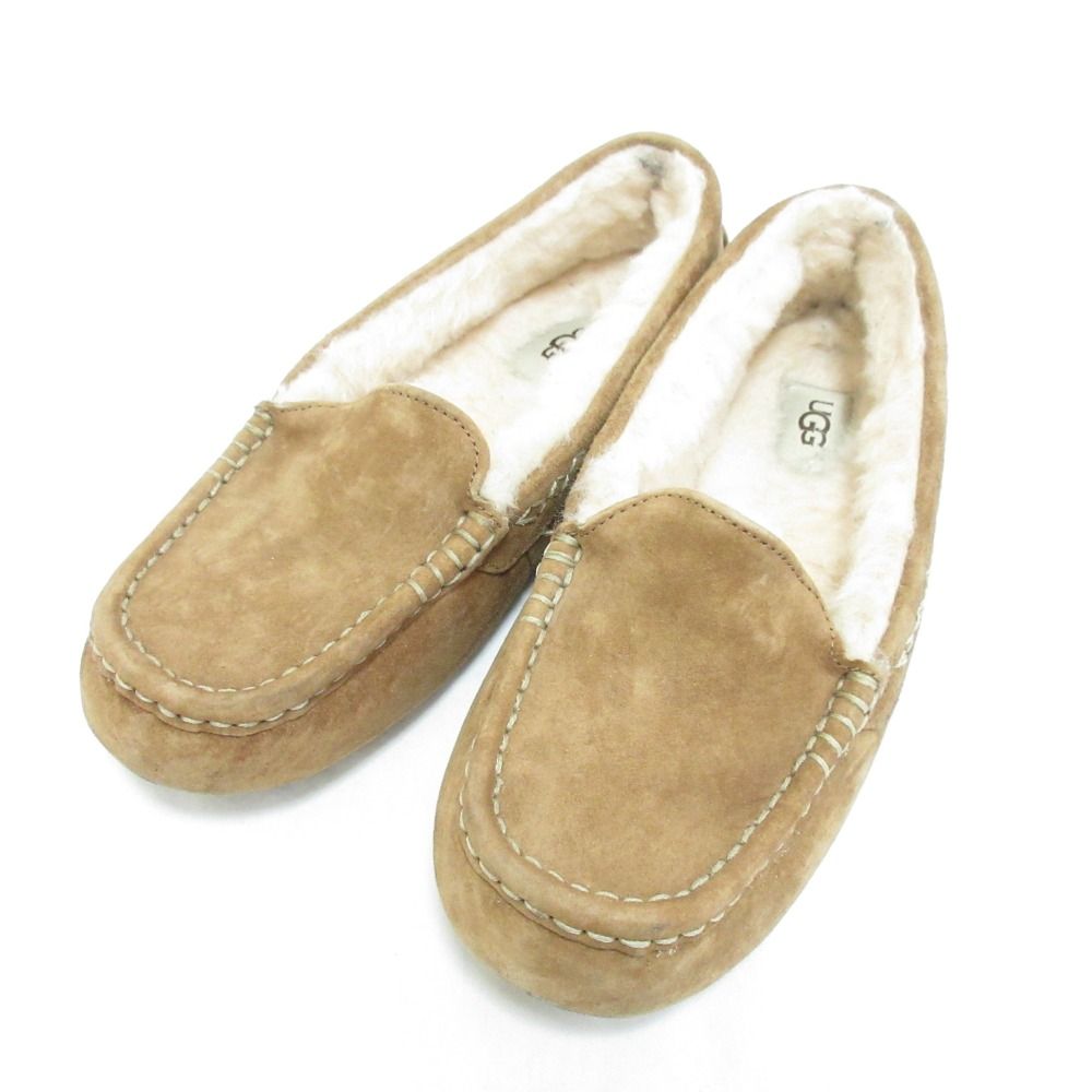 UGG アンスレー アグ ムートン モカシン ブラック US8 25センチ（UGG  