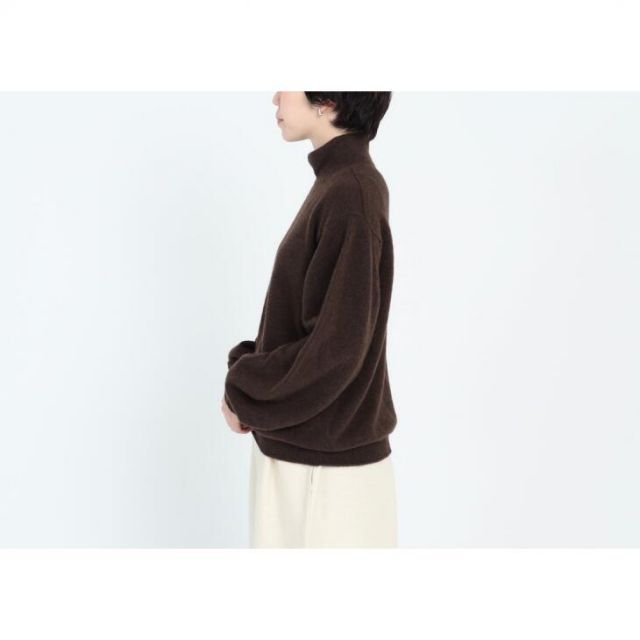 FACTORY (ファクトリー) | 24AW ヤク Vネック片畦セーター (brown) | トップス ニット 秋冬 シンプル お洒落 FACTORY (ファクトリー) | 24AW ヤク Vネック片畦セーター