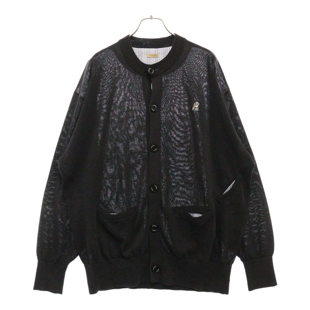 UNDERCOVER アンダーカバー 24SS the Shepherd 胸元ロゴ シェパード ペーパーニット カーディガン ブラック US1D4903