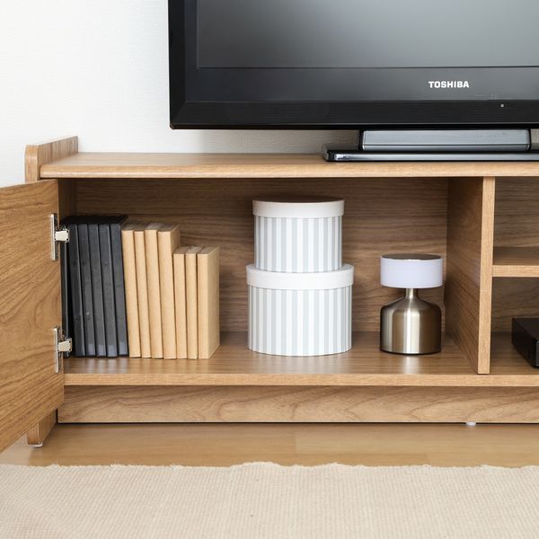 鮮烈な ヘーゼル TVボード 約120cm幅 ミドルブラウン 組立品 代引不可