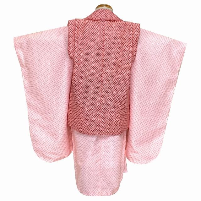 七五三 着物 購入 3歳 女の子用 5点セット「赤xピンク」AHFGsetRP
