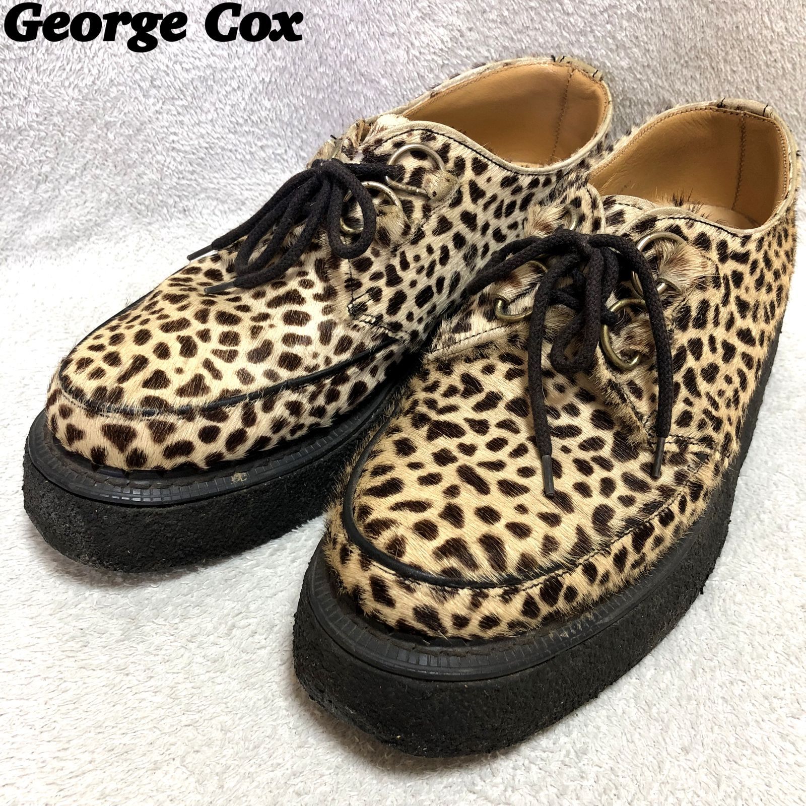 George Cox ラバーソール レザーシューズ 革靴 レオパード
