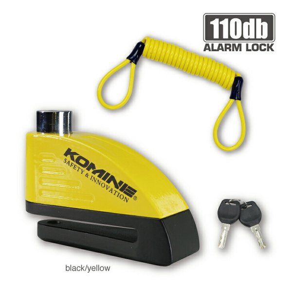 【新品】KOMINE  コミネ LK-122 REMINDE ALARM DISK LOCK B/YEL 09-122/BK/YK (2479415)