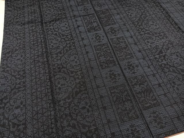 平和屋着物●上質な紬　亀甲間道　正絹　逸品　AABH6855ph 平和屋着物○上質な紬 亀甲間道 正絹 逸品 AABH6855ph